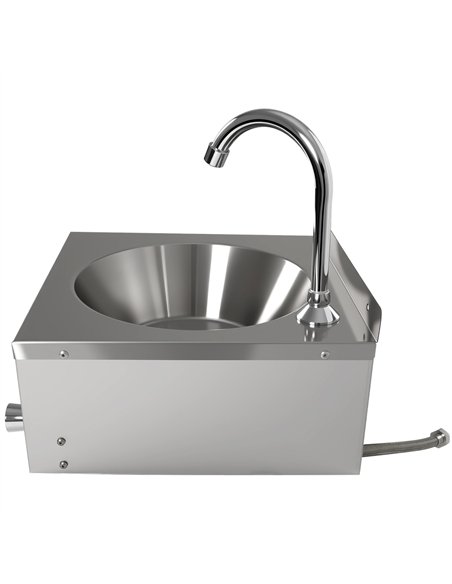 Knee Operated Wall Mounted Hand Wash Sink with Faucet, Backsplash &amp Side Aprons | Stalwart DA-WBR30C
