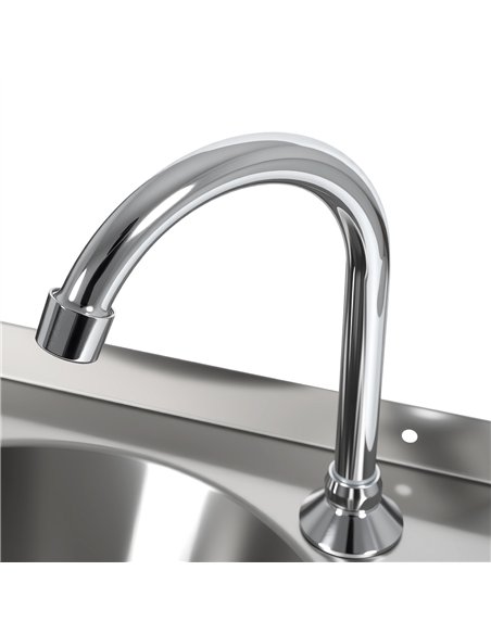Knee Operated Wall Mounted Hand Wash Sink with Faucet, Backsplash &amp Side Aprons | Stalwart DA-WBR30C