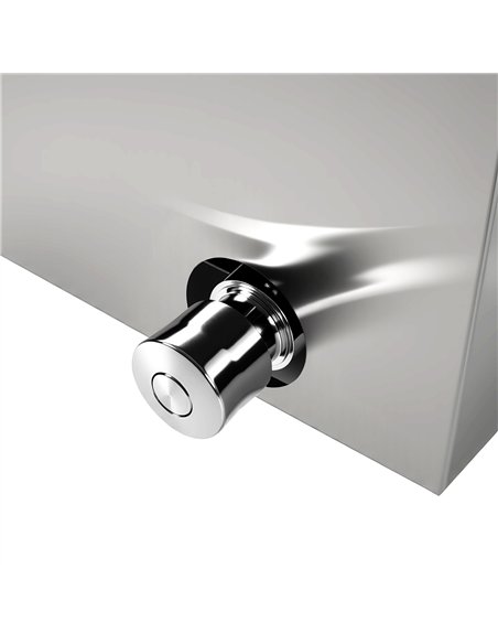 Knee Operated Wall Mounted Hand Wash Sink with Hot &amp Cold Mixer Tap and 300mm Backsplash | Stalwart DA-WBR30CHB
