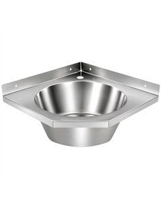 Corner Wall Mounted Hand Wash Sink with 40mm Backsplash | Stalwart DA-WBR50A