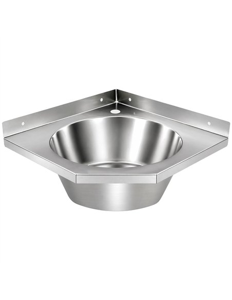 Corner Wall Mounted Hand Wash Sink with 40mm Backsplash | Stalwart DA-WBR50A