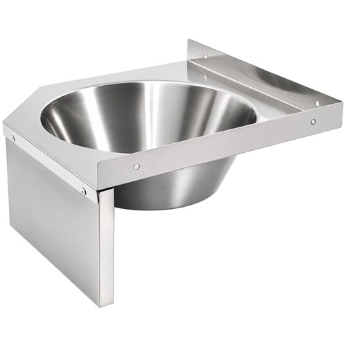 Corner Wall Mounted Hand Wash Sink with 40mm Backsplash and Side Wall | Stalwart DA-WBR50B