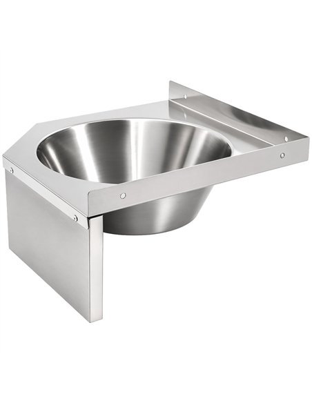 Corner Wall Mounted Hand Wash Sink with 40mm Backsplash and Side Wall | Stalwart DA-WBR50B