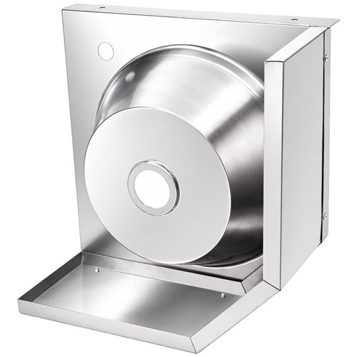 Corner Wall Mounted Hand Wash Sink with 40mm Backsplash and Side Wall | Stalwart DA-WBR50B