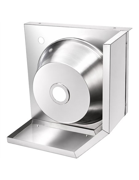 Corner Wall Mounted Hand Wash Sink with 40mm Backsplash and Side Wall | Stalwart DA-WBR50B