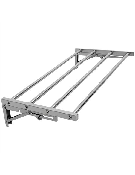 Commercial Foldable Stainless Steel Wall Mounted Rack Shelf 600×300×230mm 4 Tube | Stalwart DA-TRW50630