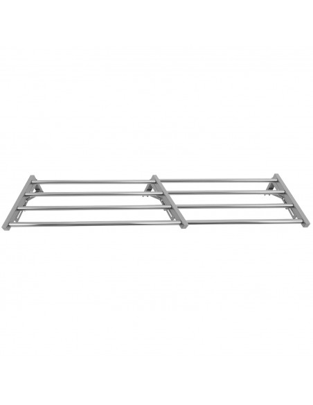 Commercial Foldable Stainless Steel Wall Mounted Rack Shelf 1800×300×230mm 4 Tube | Stalwart DA-TRW51830