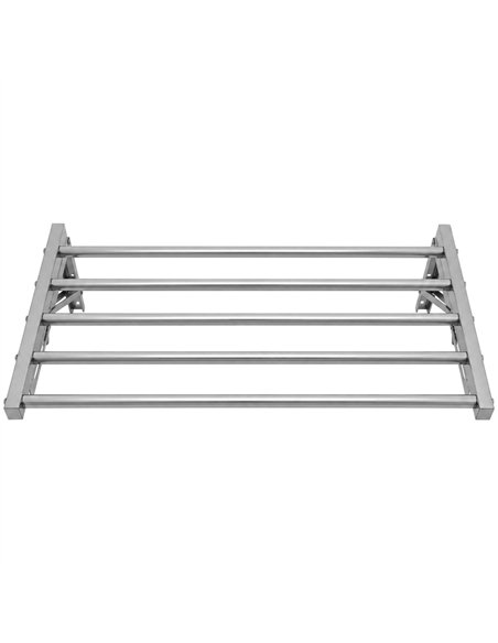 Commercial Foldable Stainless Steel Wall Mounted Rack Shelf 600×400×230mm 5 Tube | Stalwart DA-TRW50640