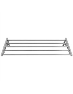 Commercial Foldable Stainless Steel Wall Mounted Rack Shelf 1200×400×230mm 5 Tube | Stalwart DA-TRW51240