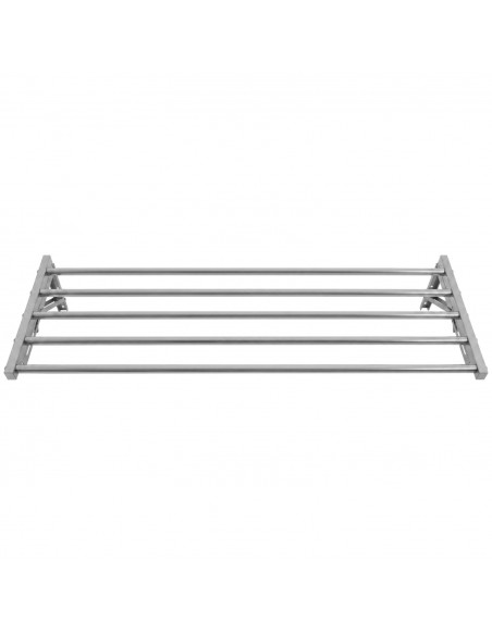 Commercial Foldable Stainless Steel Wall Mounted Rack Shelf 1200×400×230mm 5 Tube | Stalwart DA-TRW51240