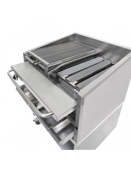 Commercial Gas Chargrill 800mm Wide – 25kW 6-Burner American-Style Grill – Heavy Duty for Steaks, Burgers & Catering Kitchens