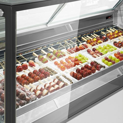 Commercial Ice Cream Display Freezer 1769mm – 9 x 5 Ltr Napoli pans - ventilated cooling - White