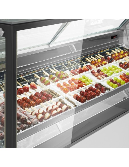 Commercial Ice Cream Display Freezer 1769mm – 9 x 5 Ltr Napoli pans - ventilated cooling - White