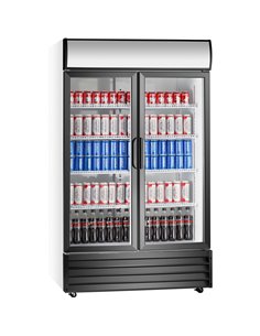 Commercial Twin Bottle cooler Upright 640 litres Hinged glass doors Black&ampWhite | Stalwart DA-SSP688WEA 2