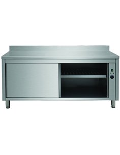 Professional Heated Cupboard with Upstand Stainless steel Sliding doors 1400x600x850mm| Stalwart DA- VTC146WB