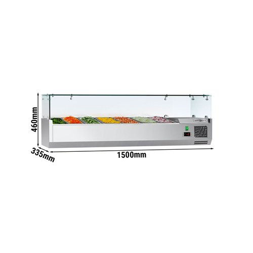 Countertop Prep Well / Refrigerated Topping Unit ECO - 1500x335mm - 7x GN 1/4