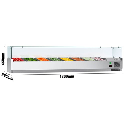 Countertop Prep Well / Refrigerated Topping Unit ECO - 1800x395mm - 8x GN 1/3