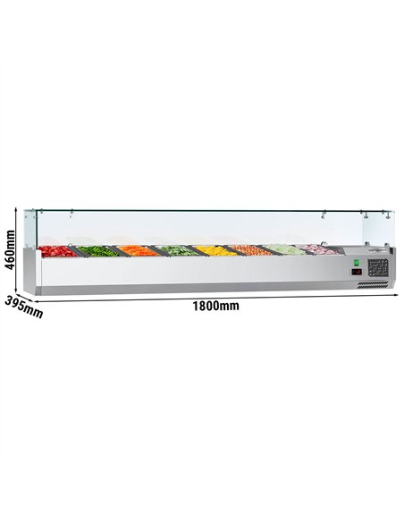 Countertop Prep Well / Refrigerated Topping Unit ECO - 1800x395mm - 8x GN 1/3