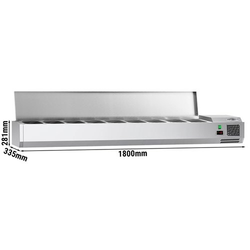 Countertop Prep Well / Refrigerated Topping Unit ECO - 1800x335mm - 8x GN 1/4