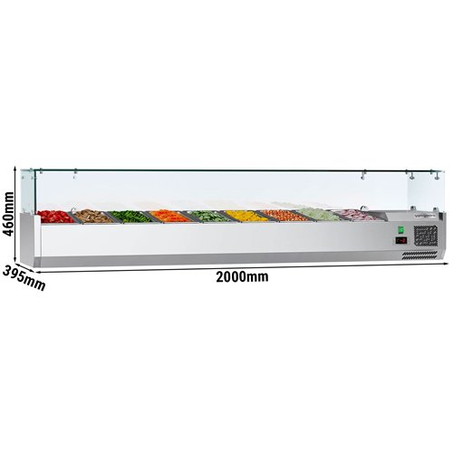 Countertop Prep Well / Refrigerated Topping Unit ECO - 2000x395mm - 9x GN 1/3