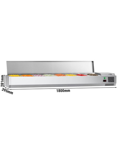 Countertop Prep Well / Refrigerated Topping Unit ECO - 1800x395mm - 8x GN 1/3
