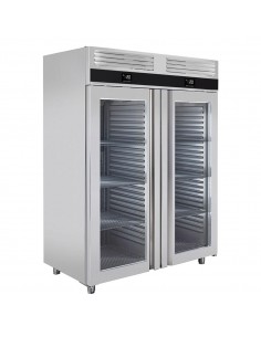 Fridge & Freezer 1400Ltr Premium Combination Cabinet, Stainless Steel – GN 2/1 – Twin Glass Doors – 2 Yrs Warranty 2
