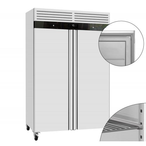 Commercial Double Upright Fridge Stainless Steel - 1200 Litre, 2 Years Full Catering Warranty