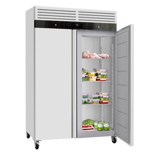 Commercial Double Upright Fridge Stainless Steel - 1200 Litre, 2 Years Full Catering Warranty