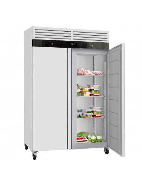 Commercial Double Upright Fridge Stainless Steel - 1200 Litre, 2 Years Full Catering Warranty