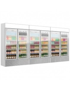 Commercial Supermarket Display Fridge 3.6mtr White - Frameless - 3600 Litre 6 Glass Doors