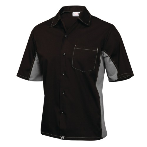 Colour by Chef Works Contrast Shirt Black and Grey