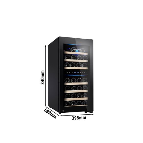 Commercial Wine Fridge - Stainless Steel Door - Dual Zone - 100L - max. 33 bottles