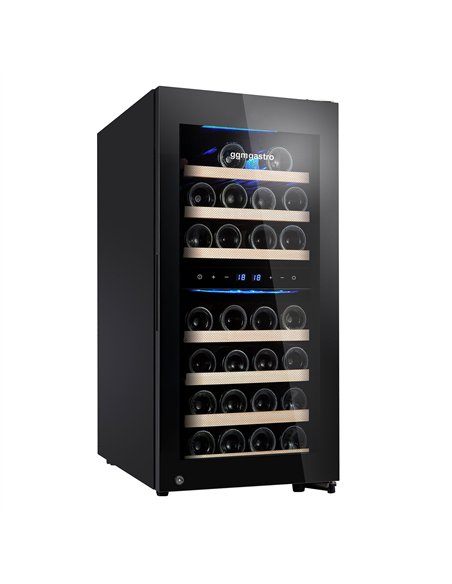 Commercial Wine Fridge - Stainless Steel Door - Dual Zone - 100L - max. 33 bottles