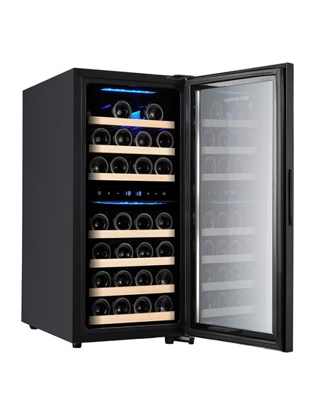 Commercial Wine Fridge - Stainless Steel Door - Dual Zone - 100L - max. 33 bottles