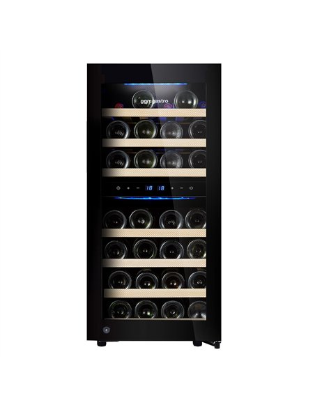Commercial Wine Fridge - Stainless Steel Door - Dual Zone - 100L - max. 33 bottles