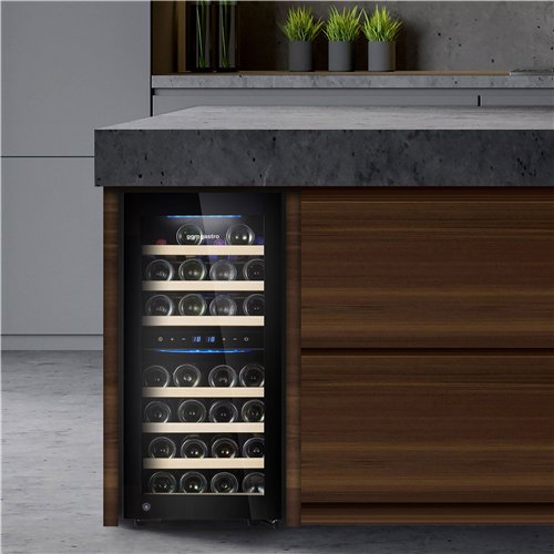 Commercial Wine Fridge - Stainless Steel Door - Dual Zone - 100L - max. 33 bottles