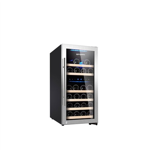 Commercial Wine Fridge - Dual Zone - 100L - max. 33 bottles - Stainless Steel Door