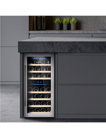 Commercial Wine Fridge - Dual Zone - 100L - max. 33 bottles - Stainless Steel Door