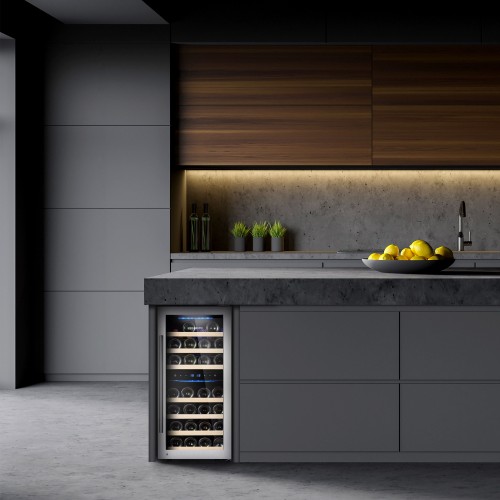 Commercial Wine Fridge - Dual Zone - 100L - max. 33 bottles - Stainless Steel Door