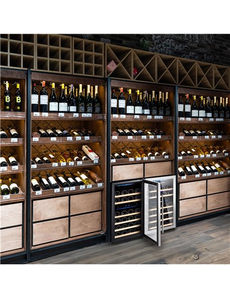 Commercial Wine Fridge - Dual Zone - 100L - max. 33 bottles - Stainless Steel Door