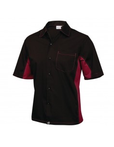 Colour by Chef Works Contrast Shirt Black and Merlot