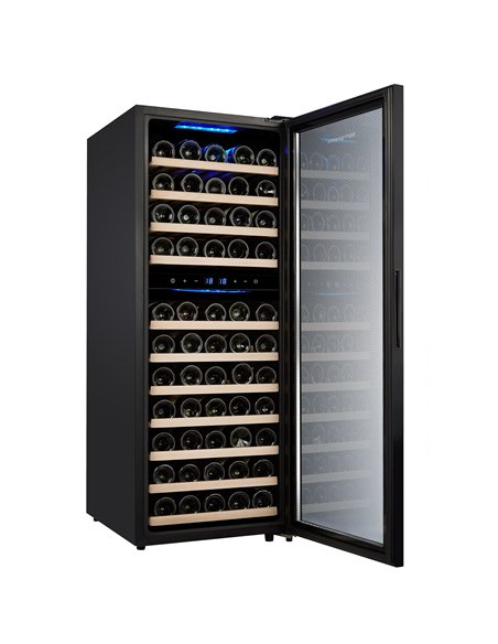 Commercial Wine Fridge - Stainless Steel - Dual Zone - 200L - max. 73 bottles
