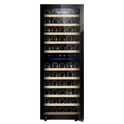 Commercial Wine Fridge - Stainless Steel - Dual Zone - 200L - max. 73 bottles