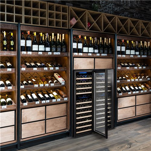 Commercial Wine Fridge - Stainless Steel - Dual Zone - 200L - max. 73 bottles