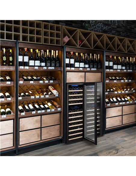 Commercial Wine Fridge - Stainless Steel - Dual Zone - 200L - max. 73 bottles