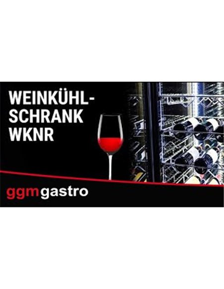 Panoramic Commercial Wine Fridge - Black - Single Zone - 400L - max. 81 bottles