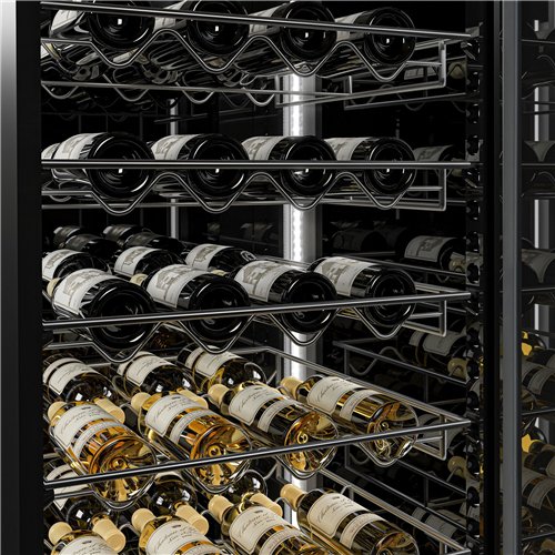 Panoramic Commercial Wine Fridge - Black - Single Zone - 400L - max. 81 bottles