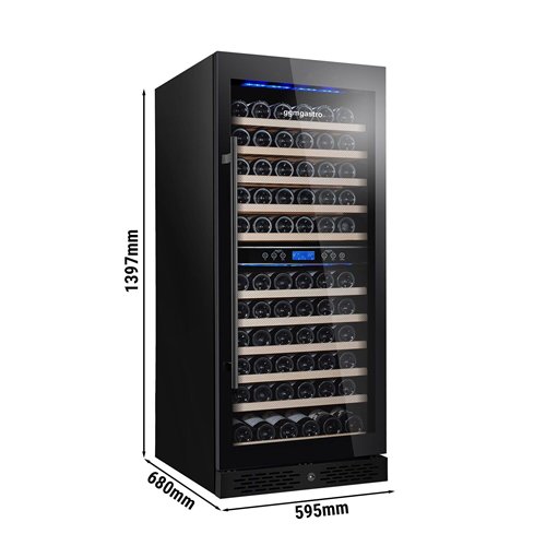 Commercial Wine Fridge - Stainless Steel - Dual Zone - 350L - max. 116 bottles