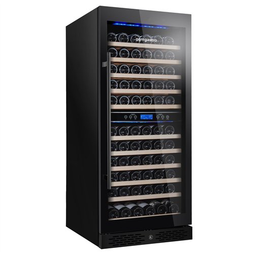 Commercial Wine Fridge - Stainless Steel - Dual Zone - 350L - max. 116 bottles