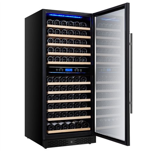 Commercial Wine Fridge - Stainless Steel - Dual Zone - 350L - max. 116 bottles